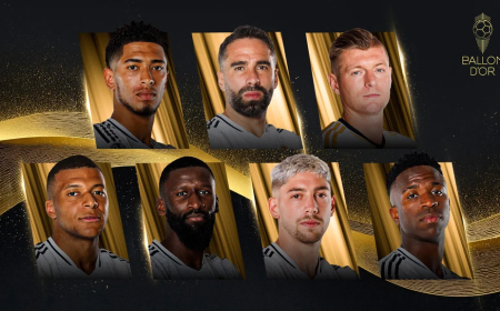 Bellingham, Carvajal, Kroos, Mbappé, Rüdiger, Valverde, and Vini Jr. nominated for 2024 Ballon d'Or