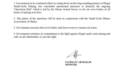 GOVERNMENT TAKES FURTHER ACTION TO TACKLE ILLEGAL MINING