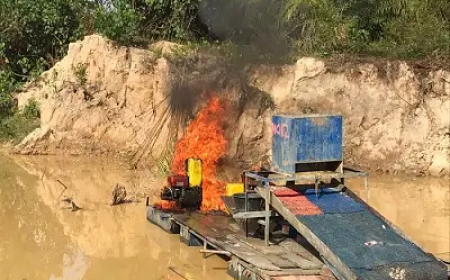 Crackdown on Illegal Mining: Bekwai Forest District Team Destroys Equipment