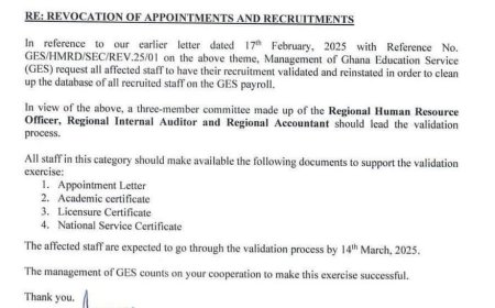 GES Revokes Appointments, Orders Staff Validation