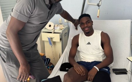 Black Stars coach Otto Addo visits injured winger Ernest Nuamah in France