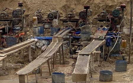 POLICE DISABLE OVER 120 CHANGFANG MACHINES AND ARREST THIRTEEN (13) ILLEGAL MINERS AT WASSA GYAPA