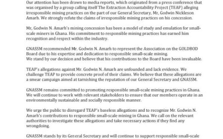 TEAP CALLS FOR IMMEDIATE REVOCATION OF GODWIN ARMAH'S MINING LICENSE