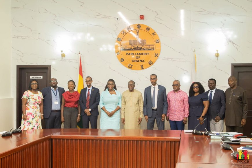 Somaliland Delegation Pays Courtesy Call on Ghana’s Speaker as Part of Civic Education Partnership