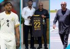 Mohammed Salisu presents AS Monaco jersey to President John Mahama
