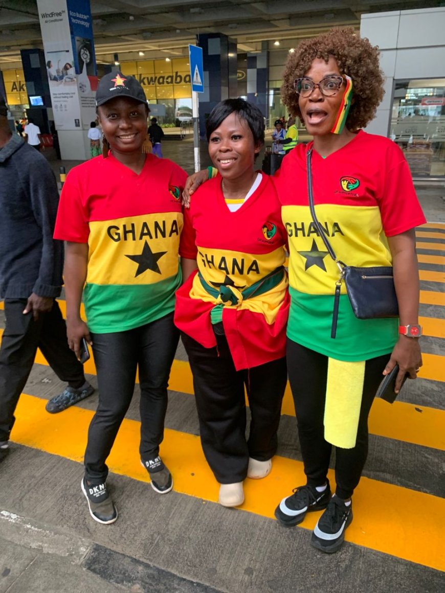 GFA president and Ghana Supporters Union welcome Black Queens back from Morocco.