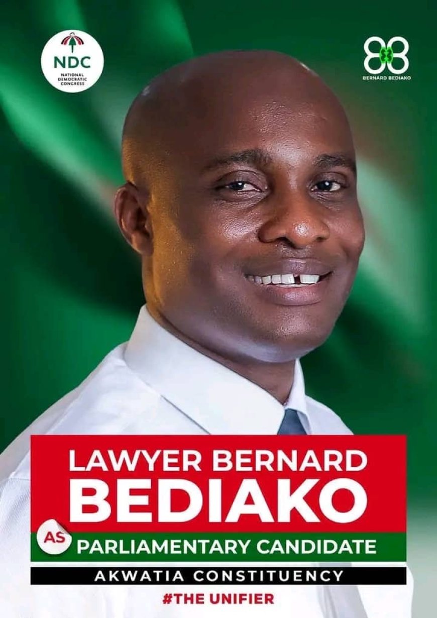 Lawyer Bernard Bediako Baidoo Wins NDC Parliamentary Primary in Akwatia