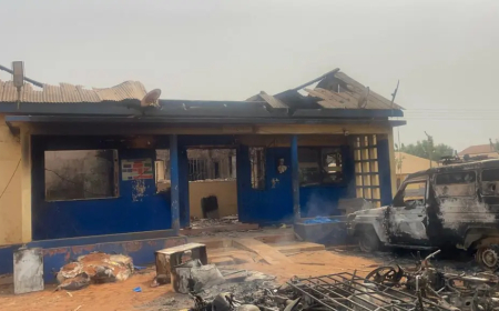 Angry Youth Torch Kukurantumi Police Station After Suspect’s Death in Custody