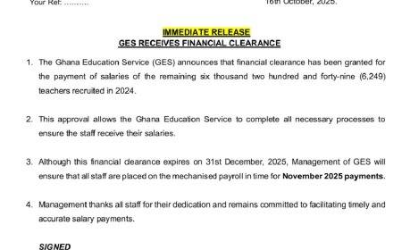 GES Receives Financial Clearance to Pay 6,249 Newly Recruited Teachers by November 2025
