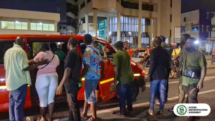 Six Drivers Arrested as Accra Mayor Leads Evening Crackdown on Unapproved Transport Fares
