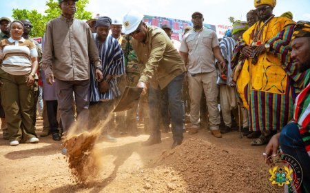 Mahama Cuts Sod for 24-Hour Economy Market in Bimbilla