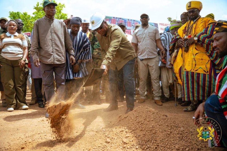 Mahama Cuts Sod for 24-Hour Economy Market in Bimbilla