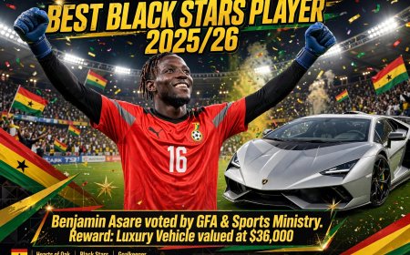 Hearts of Oak’s Benjamin Asare Named Best Black Stars Player for 2025/26 Season, To Receive $`36,000 JAC Vehicle