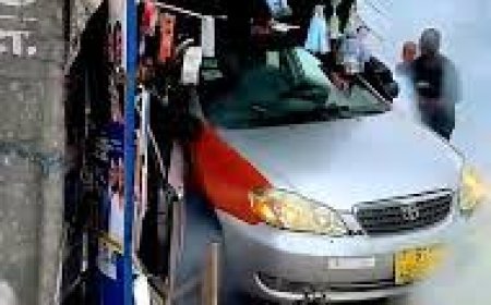 Taxi Driver Robbed at Knifepoint in Ejisu as Suspect Crashes Stolen Vehicle Into Crowd